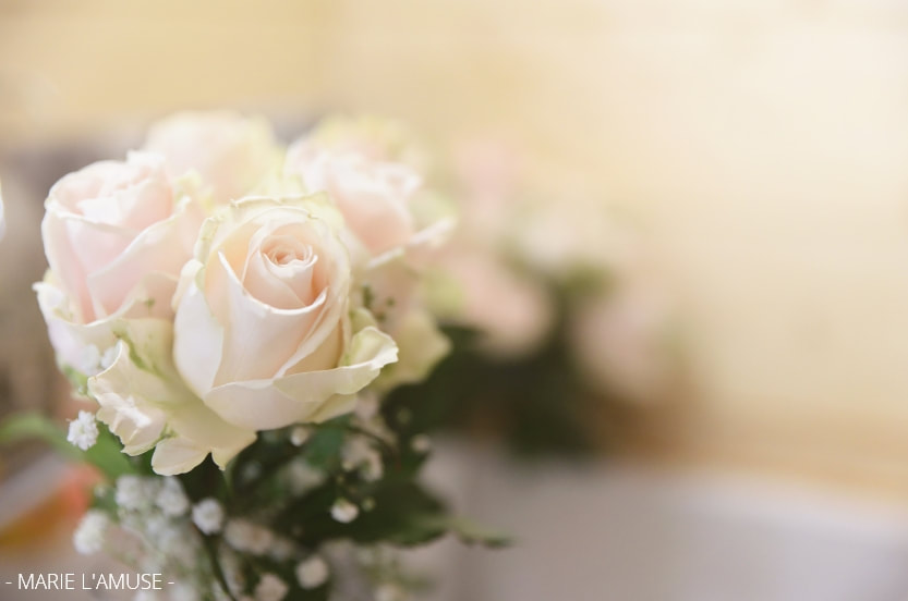 Mariage, Décoration, Bouquet de la mariée, roses et gypsophile, Larringes Haute Savoie 2020, Photographe Marie l'Amuse