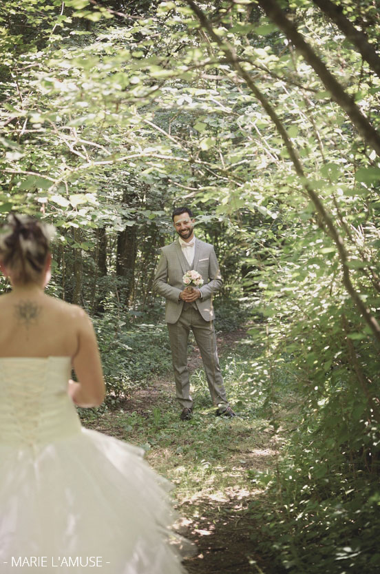 Mariage, Couple, Rencontre dans la forêt, Arenthon Haute Savoie 2019, Photographe Marie l'Amuse